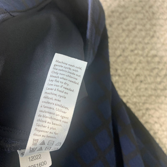 SPANX Sara Blakely Womens Leggings Size Medium Blue Checkered Skinny Pull On - Picture 11 of 12